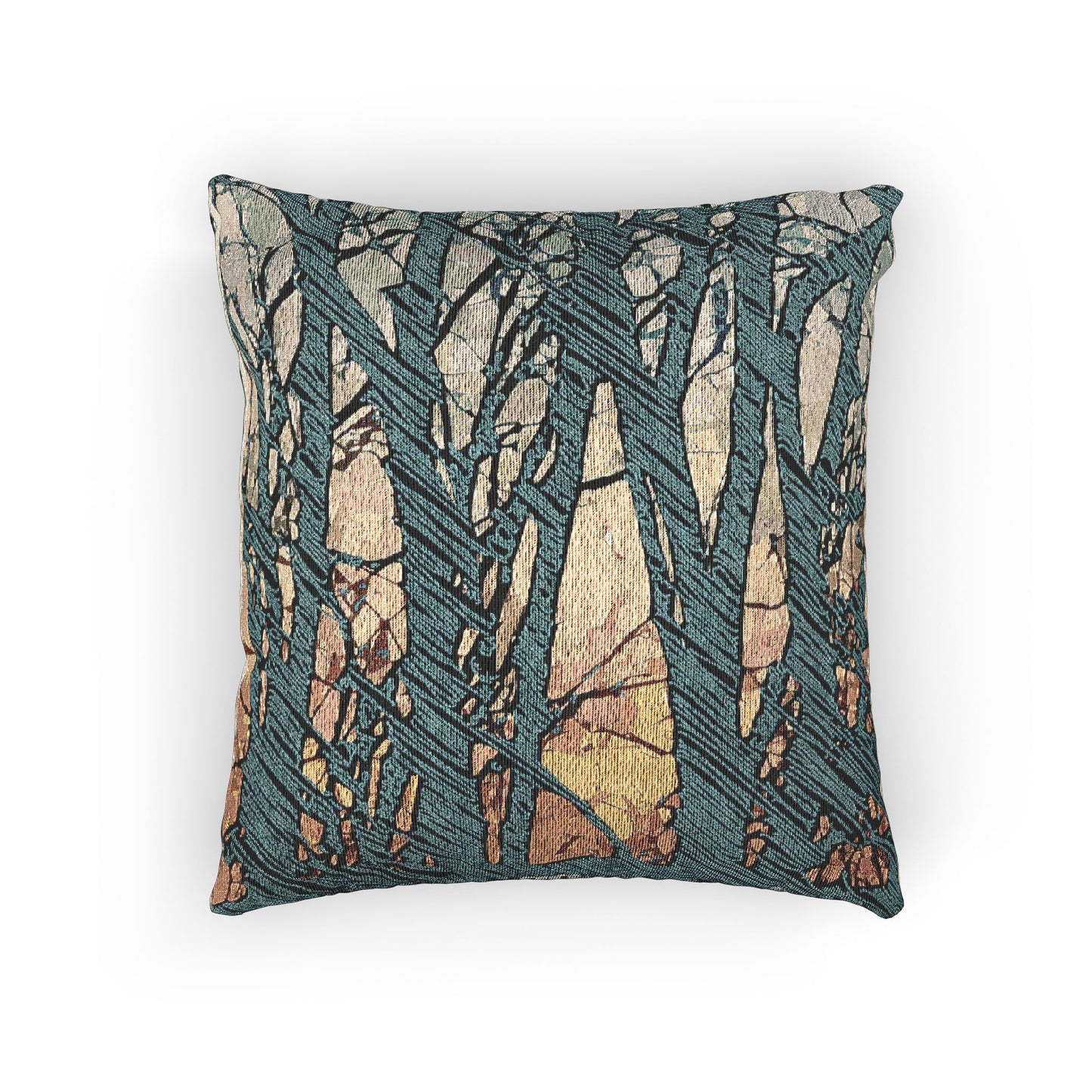 SALT WAVES COLLECTION: Nature-Inspired Woven Pillow - Artistic Forest Design for Cozy Decor