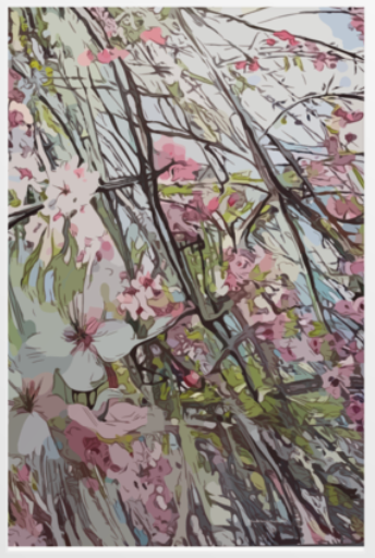 Weeping Cherry Fine Art Print- Framed White